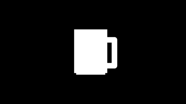 White Icon Mug Black Background Large Mug Drinks Dynamic Style — Stock Video
