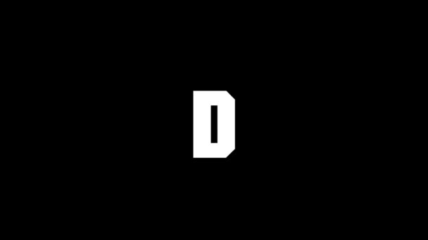 Biała Ikona Czarnym Tle Amerykański Alfabet Angielski Język Pisania Dynamiczny — Wideo stockowe