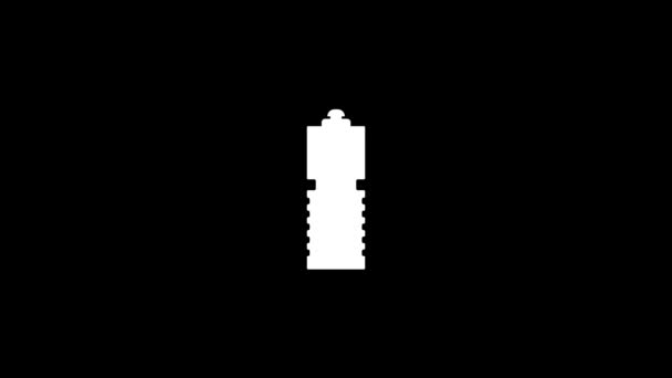 Біла Ікона Пляшки Чорному Тлі Пити Воду Дорозі Динамічні Кадри — стокове відео