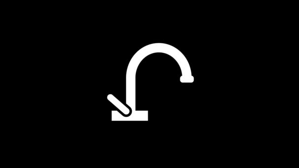 Ізольована Ікона Водяного Крана Чорному Тлі Хіропі Динамічні Кадри Вашого — стокове відео