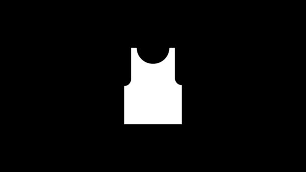 黑色背景上孤立的防弹背心图标 无袖T恤 您的项目的动态风格镜头 4K视频动画 用于运动图形和合成 — 图库视频影像