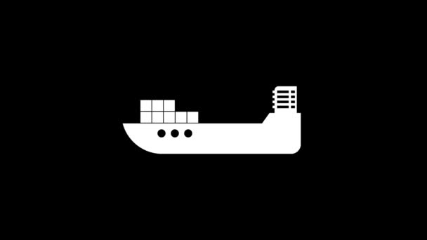 Isolated Icon Tanker Black Background Delivery Goods Sea Dynamic Style — Stock videók
