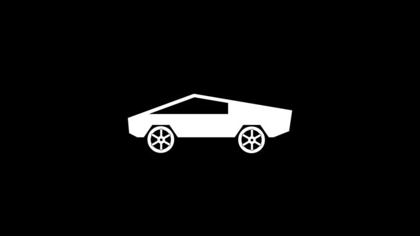 Isolated Icon Car Black Background Car Whole Family Dynamic Style — Vídeos de Stock