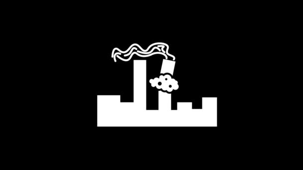 Isolated Icon Bombing World Trade Center Black Background Disaster City — 비디오