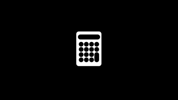 Isolated Icon Calculator Black Background Push Button Office Calculator Dynamic — Vídeo de stock