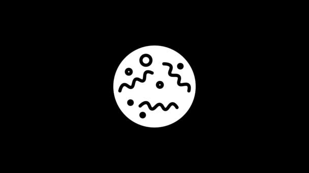 Isolated Icon Microbes Microscope Black Background Medical Experiments Dynamic Style — Stock Video