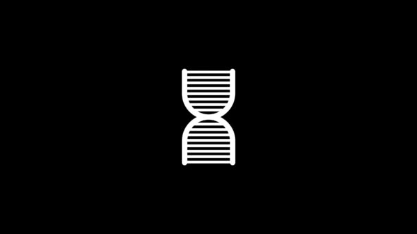 Изолированная Икона Днк Черном Фоне Медицинские Открытия Динамический Стиль Съемки — стоковое видео