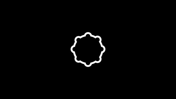 Isolated Icon Gear Black Background Details Motor Mechanism Dynamic Style — Wideo stockowe