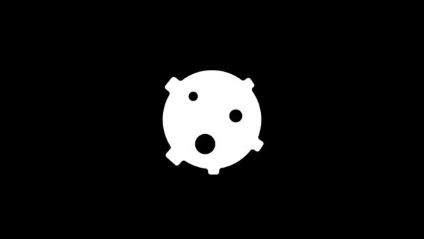 Изолированная Икона Вируса Черном Фоне Подводная Шахта Патрулирования Местности Динамический — стоковое видео
