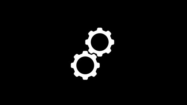 Isolated Icon Gears Black Background Element Car Mechanism Dynamic Style — Wideo stockowe
