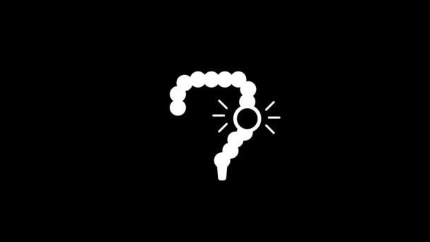 Ізольована Ікона Болю Животі Чорному Тлі Кишкові Захворювання Динамічні Кадри — стокове відео