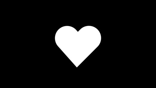 Isolated Icon Heart Black Background Valentines Day Dynamic Style Footage — Video Stock