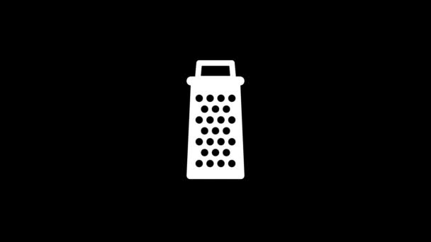 Isolated Icon Grater Black Background Chopping Food Sauce Dynamic Style — Video