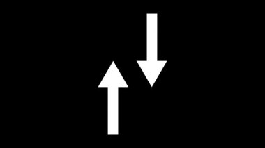 Ters yönde hareket eden iki kalın okun canlandırılması, yükleme ve indirme süreçlerini temiz bir minimalist tarzda temsil eder.