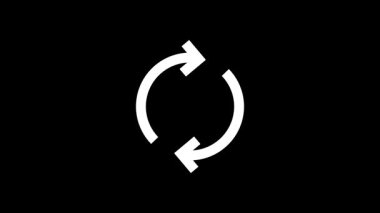 Siyah arkaplanda basit bir canlandırma simgesi. UI UX, uygulamalar ve web sitelerinde yeniden yüklemeyi, senkronizasyonu veya sürekli süreç kavramlarını göstermek için mükemmel.