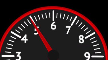 Hareket eden bir takometre iğnesinin dinamik yakın çekimi, hız, ivme ya da performansı temsil ediyor. Otomotiv, yarış veya mekanik temalı projeler için ideal.