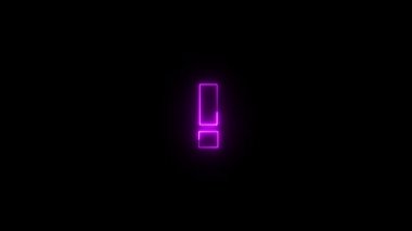 Siyah bir arka planda canlı pembe neon şeklinde parıldayan ünlem işareti. Alarmlar, dikkat sembolleri veya dijital uyarı görselleri için uygundur.