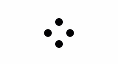 Beyaz arkaplandaki siyah noktalardan oluşan hareketli yükleme göstergesi, UI geribildirim ve dijital arayüzler için mükemmel