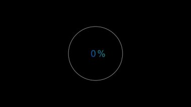 Minimalist dairesel ilerleme çubuğu yüzde 80 'e ulaşırken, merkezinde mavi bir eğim ve sayısal ekran var. Temiz modern UI yükleme kavramı.