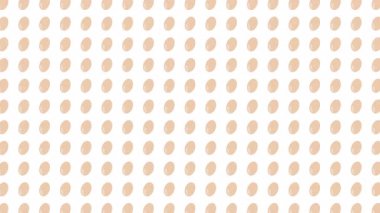 Temiz beyaz arka planda bej yumurtaların kusursuz animasyon deseni. Yemek temaları, Paskalya projeleri ve sağlıklı beslenme görselleri için harika..