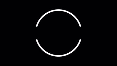 Siyah arkaplanda parlayan beyaz segmentli halka, minimal tasarım, bilim kurgu animasyonları için mükemmel, teknolojik tanıtımlar, ya da geleceksel arayüzler.