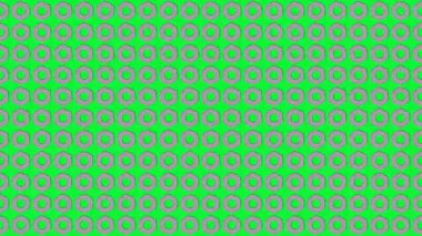 Parlak yeşil bir zemin üzerinde geometrik bir ızgarada düzenlenmiş metalik uğursuz ceviz deseni endüstriyel, mekanik veya teknik tasarım projeleri için uygun
