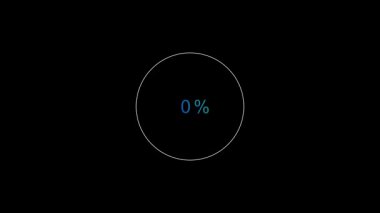 Minimalist dairesel ilerleme göstergesi koyu bir arka planda yüzde 50 merkezde olduğunu gösteriyor. Uygulama arayüzleri, veri görselleştirme veya dijital paneller için mükemmel.