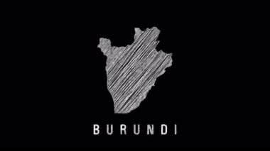 Burundi 'nin taslağını karatahta tarzı arka planda çapraz tebeşir darbeleriyle çizdim. Eğitim ve tasarım için harika.
