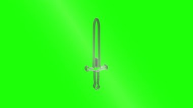 Metal kılıç yeşil krom anahtar zemin üzerine kuruludur. Yansıtıcı çelik bıçak ve klasik kabzayla kompozitasyon ve görsel efektler için tasarlanmıştır.