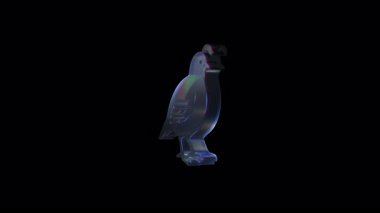 Hafif kenarlı, parlak ve temiz görünümlü minimalist bıldırcın figürü, koyu arka planda dijital tarzda sunuluyor, kuşların simgesel armasını ve vücut şeklini yakalıyor.