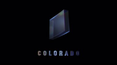 Minimalist Colorado eyaleti silüeti koyu krom renginde yumuşak ve düz kenarlı tasarımı var.