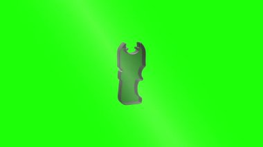 Video düzenleme için krom anahtar arka planında ergonomik kavrama ile el bilgisayarı elektrikli şok tabancasının stilize siyah silueti