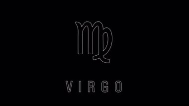 Siyah zemin üzerine beyaz çizgiler çizilmiş basit bir Başak burcu sembolü, berraklığı, dünya enerjisini ve sakin analitik özü yansıtıyor..