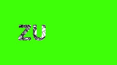 Parlak yeşil zemin üzerinde soyut siyah harita çizgileriyle dolu Zürih şehir ismi, şehir yapısını seyahat veya grafik kavramları için modern tipografik tasarım ile birleştirerek