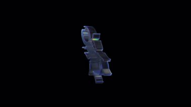 Geyik böceğinin gelecekteki parlak silueti. Büyük çene kemikleri ve dijital tarzda izole edilmiş siyah arka planda keskin bacakları var.