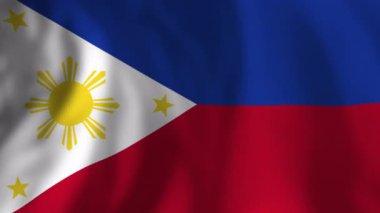 Filipin ulusal bayrağı zarif bir şekilde sallanıyor, kültürel gururu, ulusal kimliği ve temiz arka plana karşı köklü özgürlüğü simgeliyor.