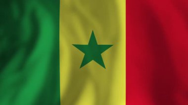 Senegal ulusal bayrağı, canlı yeşil, sarı ve kırmızı renklerle ulusal gurur ve kültürel kimliği yakalayan gerçekçi bir animasyon.