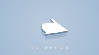 Oklahoma eyalet haritası dönüyor, benzersiz şeklini ve sınırlarını çeşitli perspektiflerden gösteriyor
