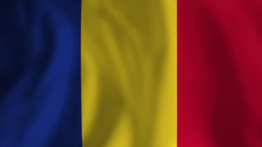 Romen ulusal bayrağı tarafsız arkaplan, yumuşak kumaş hareketi ulusal gurur ve bağımsızlığı sembolize ediyor