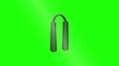 Kablosuz kulaklıklar yeşil ekranda dönüyor. Teknoloji, müzik veya sesle ilgili projeler için mükemmel
