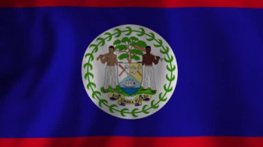 Belizean ulusal bayrağı canlı mavi, kırmızı ve beyaz kumaş hareketiyle ulusal gurur ve kültürel kimliği vurguluyor.