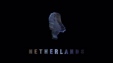 Hollanda 'nın holografik coğrafi temsili dönüşümlü, dijital arızalı ulusal hatları ortaya koyuyor