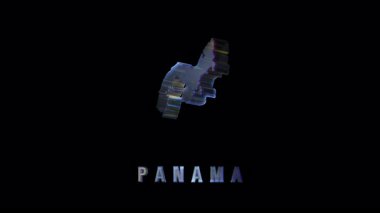 Panama dönüşünün holografik dijital haritası karanlık zemine karşı fütüristik projeksiyon teknolojisiyle jeopolitik hatları ortaya çıkarıyor.