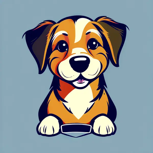 Cute Dog Design Illustration Vector Logo