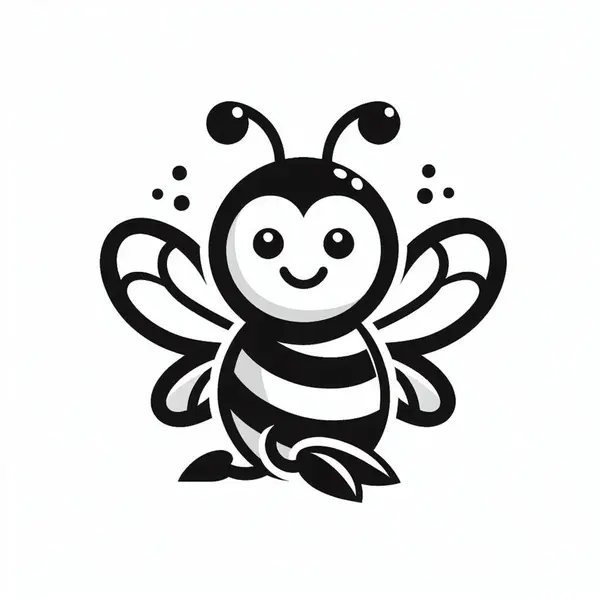 Cartoon cute bee mascot illustration