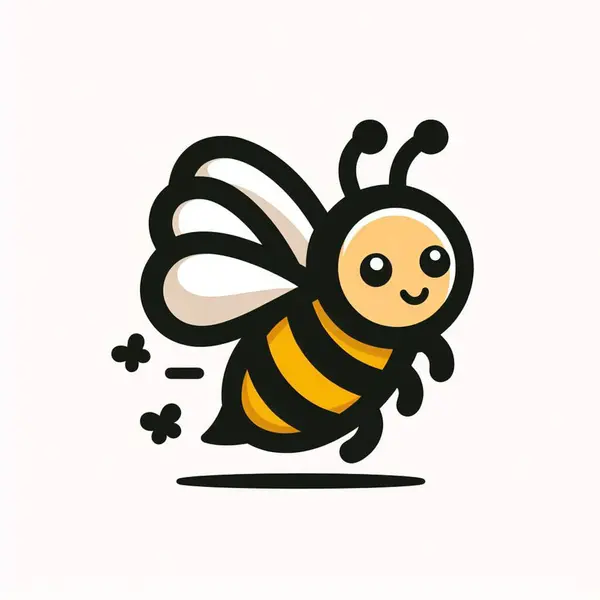 Cartoon cute bee mascot illustration