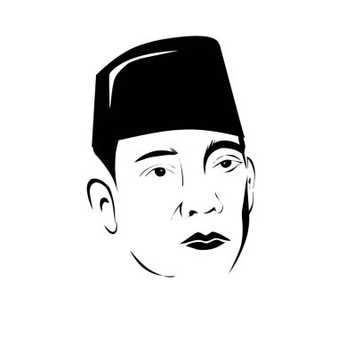 Yüzlerin vektörü. Soekarno