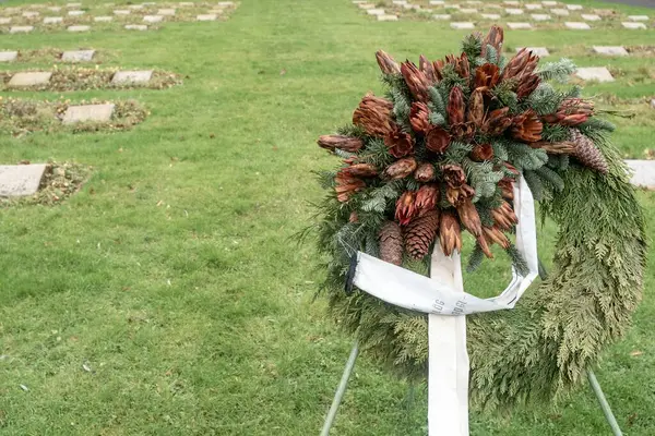Wreath on a military cemetery