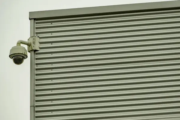 metal cladding on the wall of an industrial building
