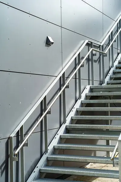stock image hot-dip galvanized external staircase on a modern building